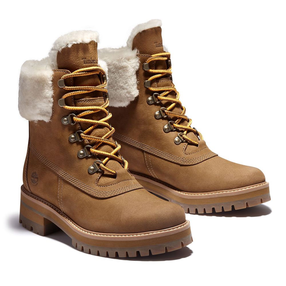 Bototos Timberland Mujer 6-Inch Courmayer Valley Waterproof Shearling Marrones - Chile OPE-480527